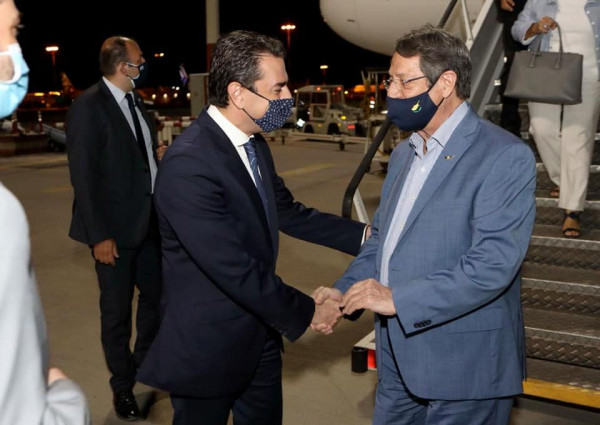 Υποδοχή του προέδρου της Κυπριακής Δημοκρατίας Νίκου Αναστασιάδη από τον Κώστα Σκρέκα