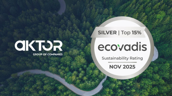 Ο Όμιλος AKTOR απέσπασε τη διάκριση “Silver Medal Award” από την EcoVadis
