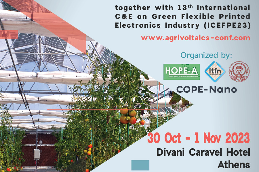 Σημαντικές παρουσίες στο 13ο Διεθνές Συνέδριο για την Πράσινη Ευρωπαϊκή Βιομηχανία, τα Οργανικά Ηλεκτρονικά &amp; Agrivoltaics
