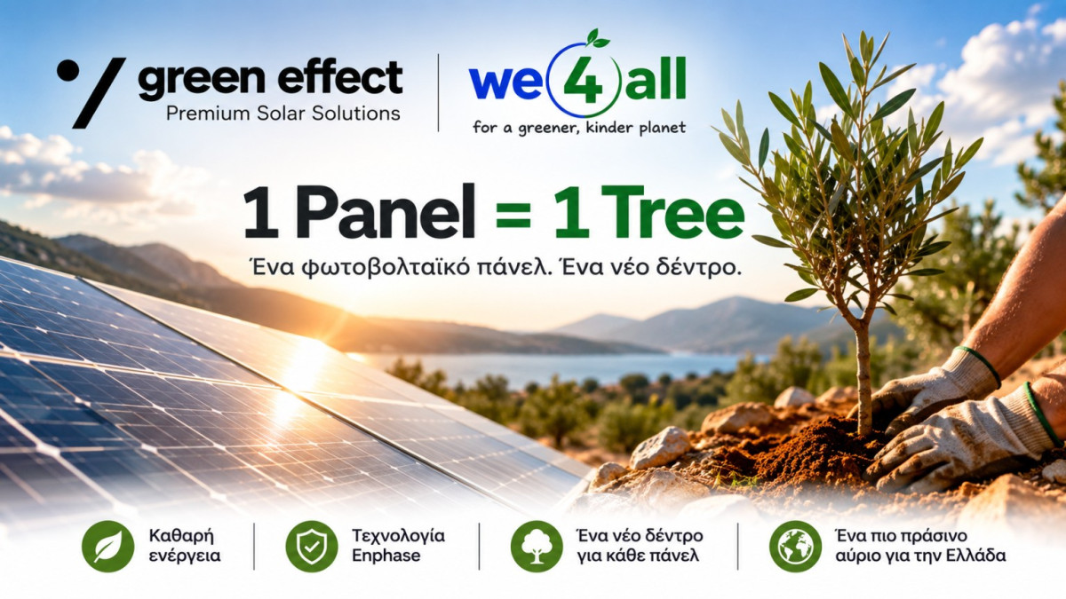 Green Effect &amp; We4all ενώνουν δυνάμεις: Για κάθε φωτοβολταϊκό πάνελ, ένα νέο δέντρο στην Ελλάδα