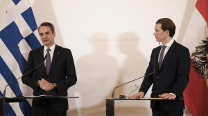 Κοινές δηλώσεις του Πρωθυπουργού Κυριάκου Μητσοτάκη με τον Καγκελάριο της Αυστρίας Σεμπάστιαν Κουρτς