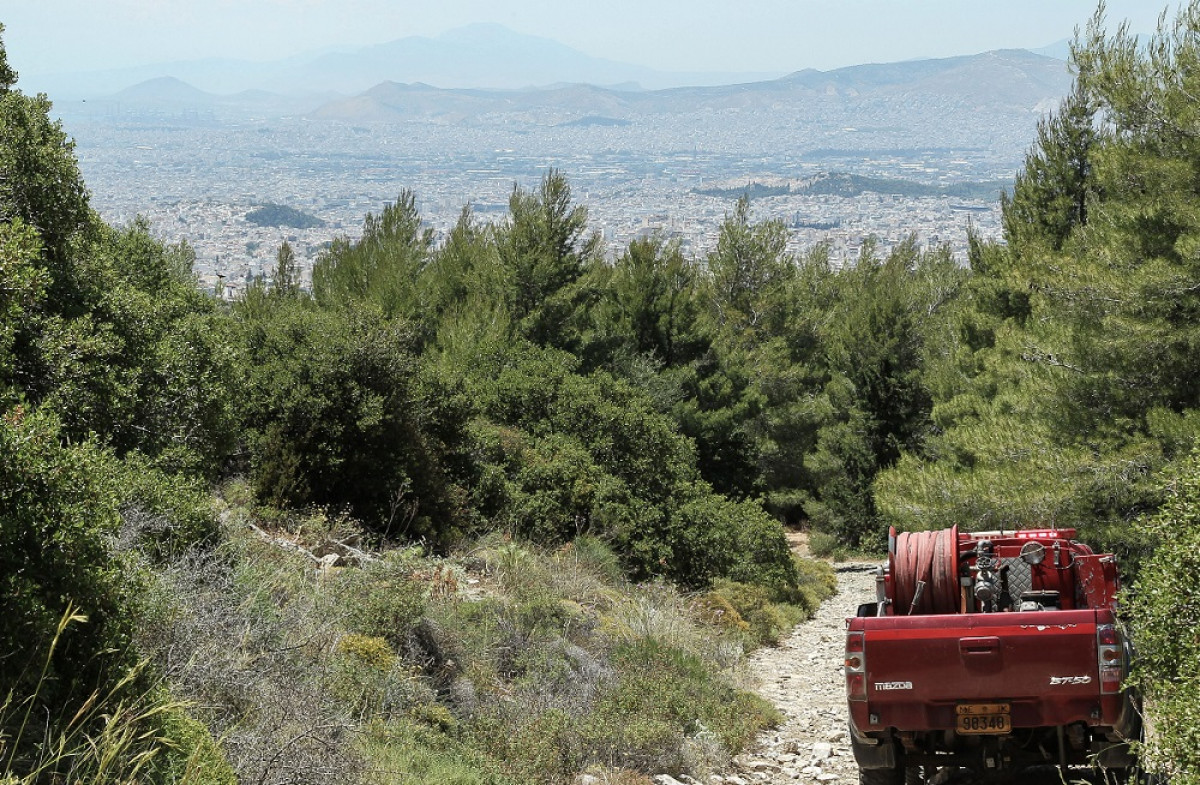 Αυτοψία στις εργασίες καθαρισμού του Υμηττού από τον Δήμαρχο Βύρωνα