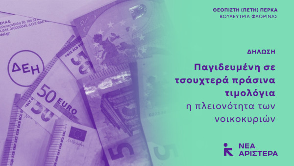 Πέτη Πέρκα: Παγιδευμένη σε τσουχτερά πράσινα τιμολόγια η πλειονότητα των νοικοκυριών