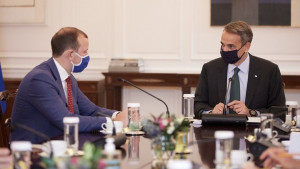 Συνάντηση του Πρωθυπουργού με τον Ευρωπαίο Επίτροπο Περιβάλλοντος, Ωκεανών και Αλιείας Virginijus Sinkevičius