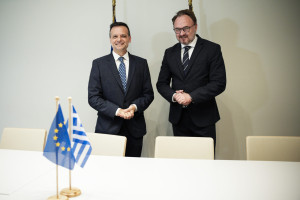 Συνάντηση Δημάρχου Αθηναίων, Χάρη Δούκα, με τον Ευρωπαίο Επίτροπο για θέματα Ενέργειας και Στέγασης, Dan Jørgensen