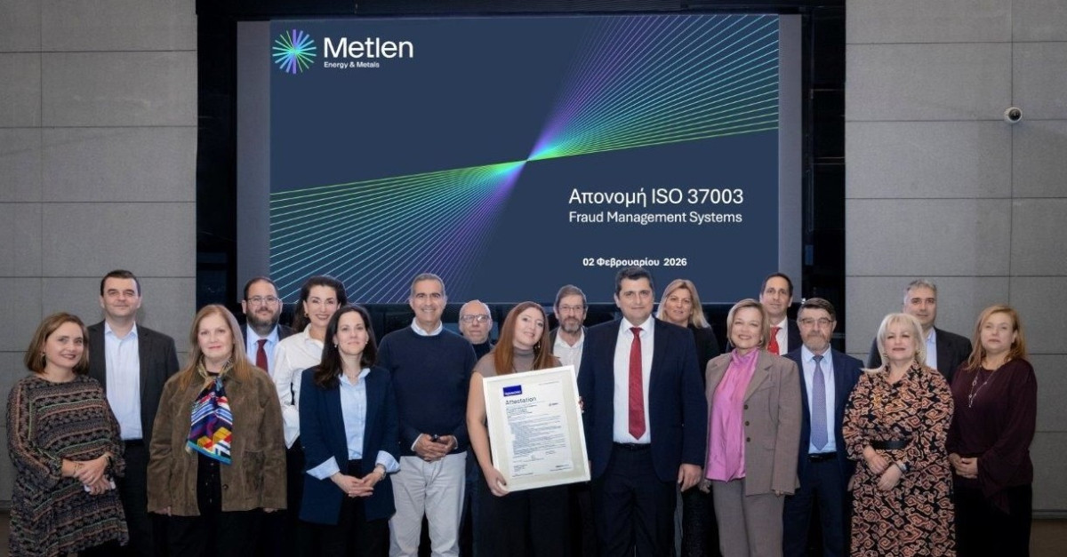 METLEN: Πρωτοπορεί στη διαχείριση των κινδύνων απάτης με πιστοποίηση ISO 37003 από την TÜV NORD Ελλάδας