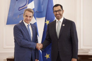 Συνάντηση Κυριάκου Μητσοτάκη με τον Υπουργό Βιομηχανίας και Προηγμένης Τεχνολογίας των Ηνωμένων Αραβικών Εμιράτων Sultan Al Jaber