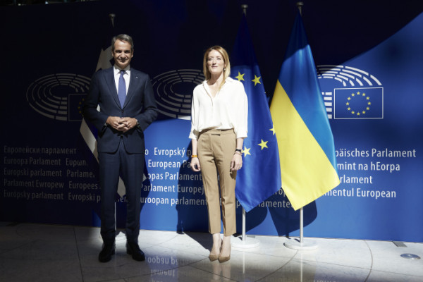 Συνάντηση του Πρωθυπουργού Κυριάκου Μητσοτάκη με την Πρόεδρο του Ευρωπαϊκού Κοινοβουλίου, Roberta Metsola