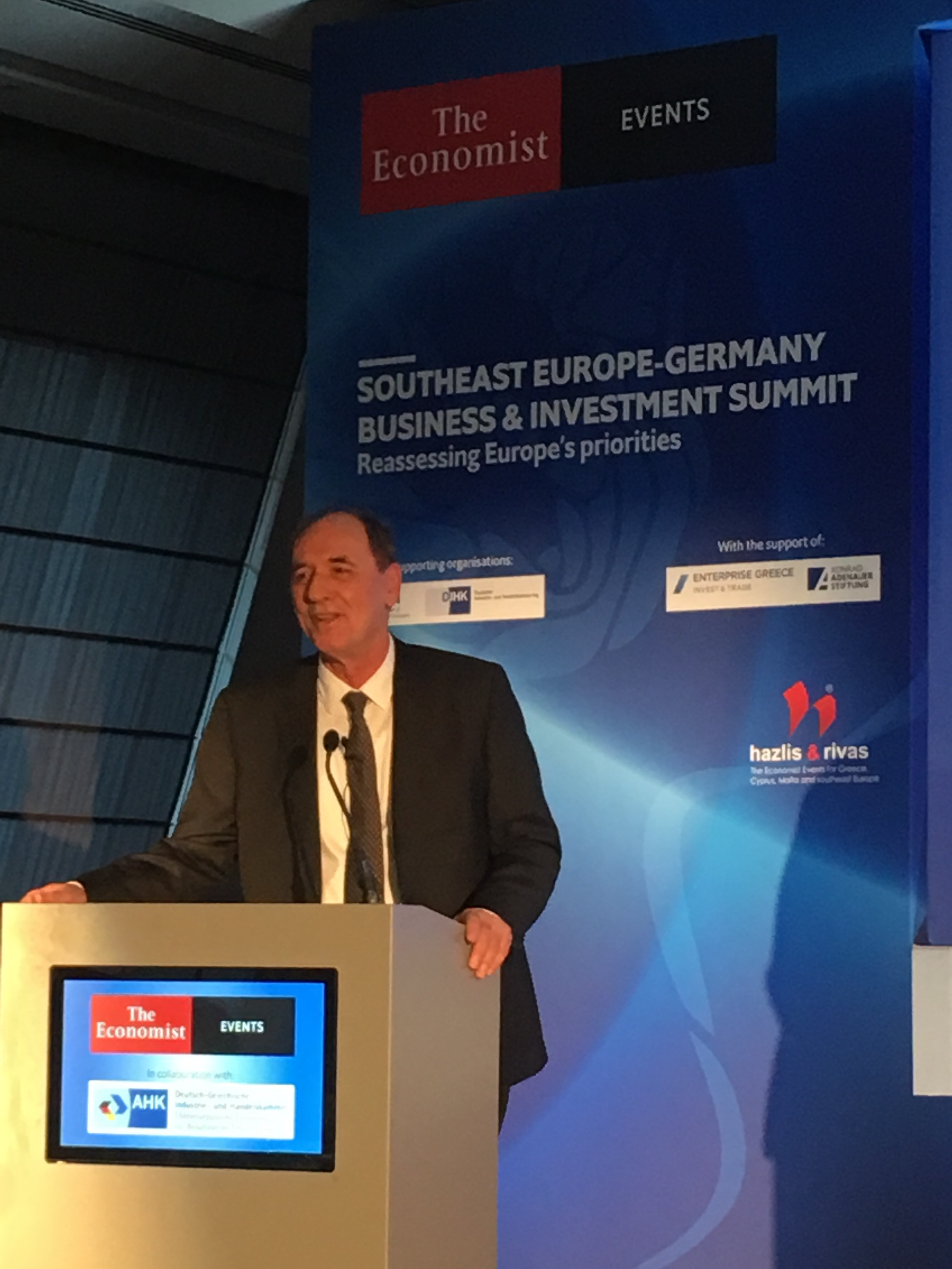 Ομιλία ΥΠΕΝ, Γ. Σταθάκη σε συνέδριο του Economist, στο Βερολίνο